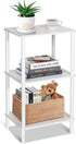 YGYQZ 3 Tier White Side Table Small End Table with Solid Wood
