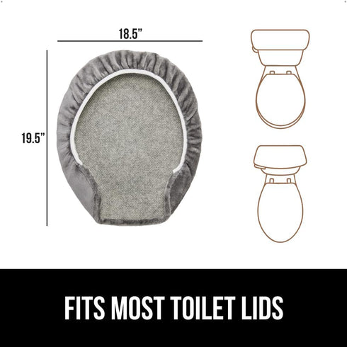 GORILLA GRIP Thick Memory Foam Toilet Lid Seat Cover, Soft Velvet, Machine Wash, Graphite, 19.5x18.5