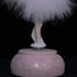 Chagar Feather Skirt Ballerina Rotating Music Box Figurine,White and Pink Manual Control Dancing Girl Musical Box