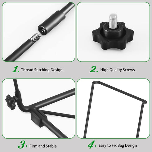 30-45 FEED GARDEN Trash Bag Holder, Outdoor Metal Leaf Bag Holder Stand, Garbage Bag Frame Holder for Gallon Bags