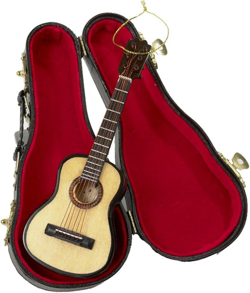 Kurt Adler Wood Pearlized Guitar Ornament, 5.52"