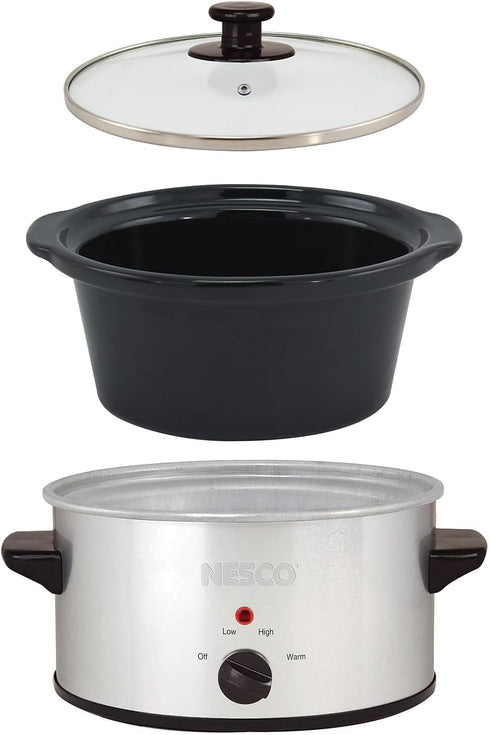 Nesco SC-150-47 Qt. Oval Analog Slow Cooker, 1.5 Quart, Silver
