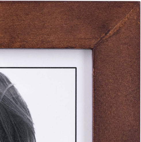 Malden 5x7 Picture Frame - Wide Real Wood Molding with Real Glass - Stonewashed Walnut