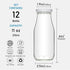 11oz Set 12 YEBODA Glass Milk Bottles with Reusable Metal Twist Lids and Straws for Beverage Glassware and Drinkware