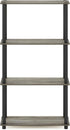 Furinno (99557GYW/BK) Turn-N-Tube 4-Tier Display Rack, Multipurpose Shelf - French Oak Grey/Black