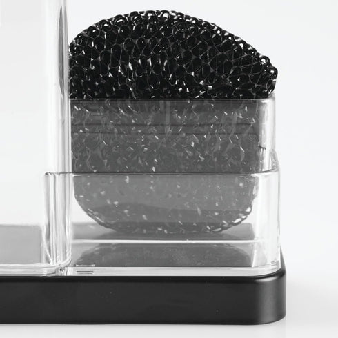 6" 3.5" 8.25", iDesign Forma BPA-Free Plastic Soap and Sponge Sink Organizer Caddy - x x Clear/Matte Black