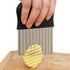 Crinkle Cutter Wavy Chopper Knife, Upgraded Stainless Steel Blade for Safe Kitchen Tools, Black