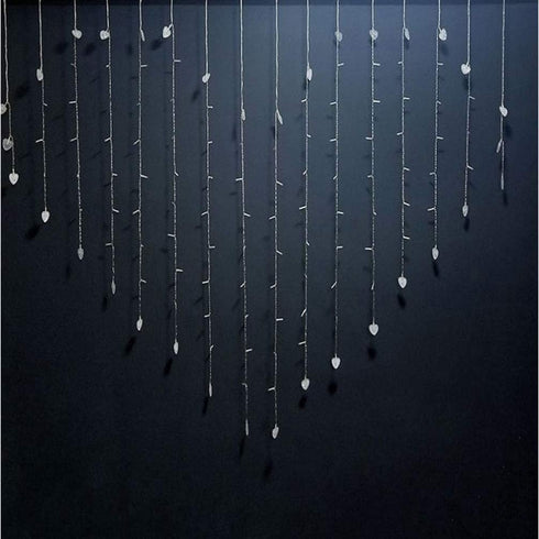 Heart-Shaped LED Curtain Lights - Romantic Red Waterfall Decor