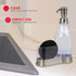 Home Basics Plastic Soap Dispenser with Fixed Sponge Holder and Brushed Steel Top, Chrome