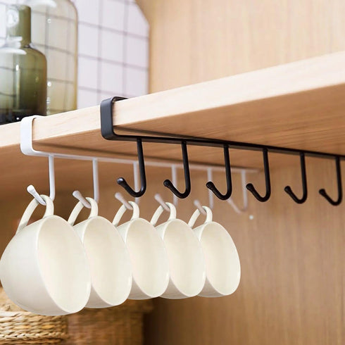 2pcs Mug Hanger Rack, Under Shelf Storage Hooks Organizer Hanging Holder for