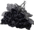 TUZAZO 10pcs Black Roses Artificial Flowers with Stems, Faux Silk Flowers for Bridal Gothic Wedding Bouquet and Home