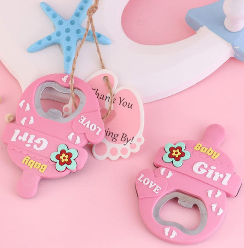 24 pcs Pink Bottle Opener Baby Shower Favor for Guest, PVC Metal Bottle Opener for Beer