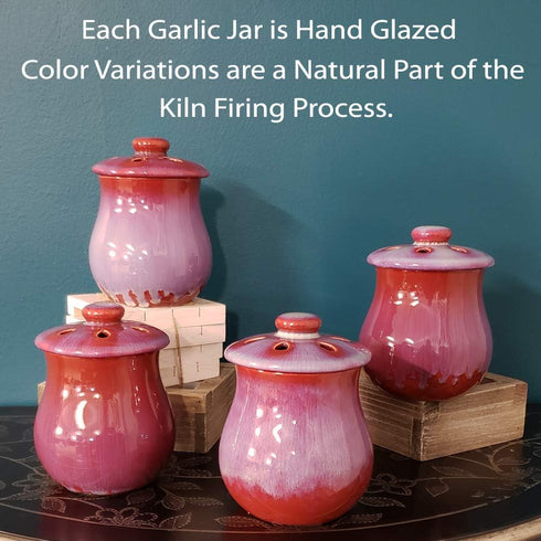 Vented Garlic Keeper - Premium Stoneware Storage for Garlic