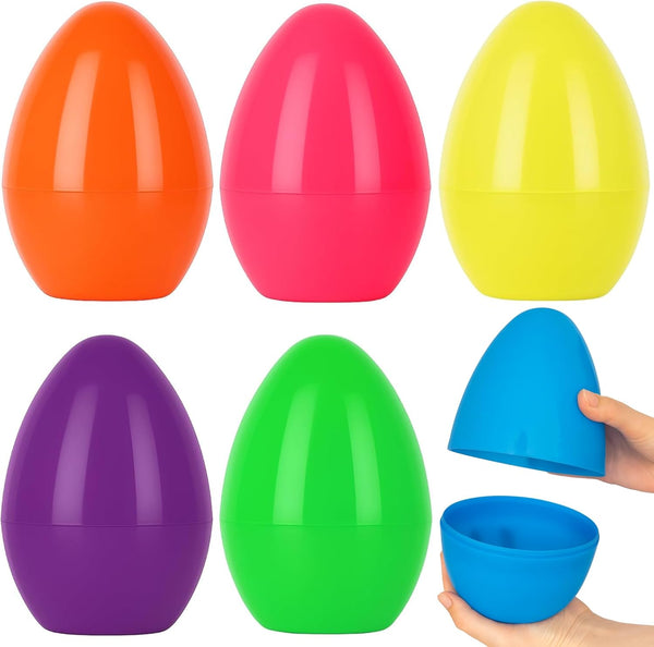 Celmuron 6 Pack 8'' Jumbo Fillable Easter Eggs Extra Large Plastic Eggs for