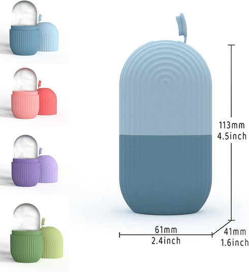 Facial Ice Roller, Reusable Silicone Ice Cube Massager for Daily Skin Care, De-Puff Eye Bags, Reduce Migraine Pain (#1