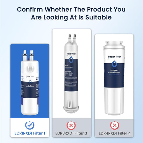 GLACIER FRESH W1029537A Refrigerator Water Filter Compatible with W10295370A, EDR1RXD1, Filter 1, W10295370, P4RFWB, P8RFWB2L, 46-9930, 46-9081 Refrigerator Water Filter 1 Pack