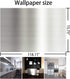 Silver Contact Paper, Thicken Stainless Steel Metallic Waterproof Peel and Stick Wallpaper for Kitchen Cabinets and