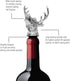 Stainless Deer Stag Head Wine Pourer, Unique Bar Accessories, Birthday and Wedding Gift, Silver White