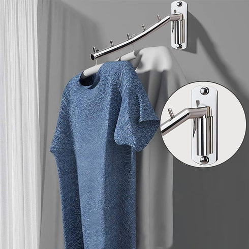 2 Pcs Folding Wall Mounted Clothes Suit Hangers Rack - Heavy Duty Stainless Steel Coat Hook for Bathroom, Bedroom