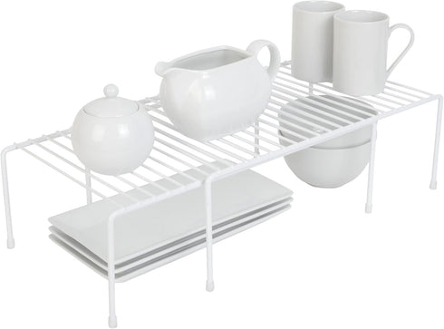 Smart Design Kitchen Storage Expandable Shelf Rack with Scratch Resistant Feet - Steel, for Cabinet & Pantry