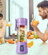 Portable Blender for Shakes and Smoothies, 380Ml 25 Watts with 6 Blades, USB Rechargeable Handheld Blender Purple