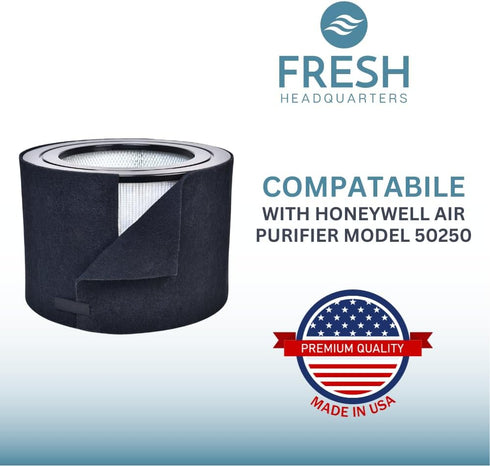 Honeywell 50250 Air Purifier Compatible Pre Filter, Deodorizes Air, Removes Odors, Activated Carbon & Zeolite (2pack)