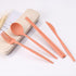 Plastic Travel Utensils, 4 Sets Camping Cutlery, Portable Reusable Utensils Set with Case for Picnic, Travel, Camping