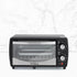 Holstein Housewares 4 Slice Countertop Toaster Oven with 60 Minute Timer, Compact Design in Sleek Black.