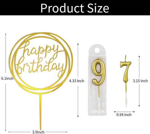 10-Piece Number Birthday Candles, Glitter Cake Toppers for Birthday & Wedding Parties