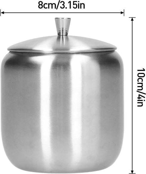 Tomotato Sugar Bowl Sugar Container 370ML 304 Stainless Steel Polished Brushed Sugar Bowl Salt Pepper Spices Bowl with Spoon and Lid for Home and Kitchen by Tomotato