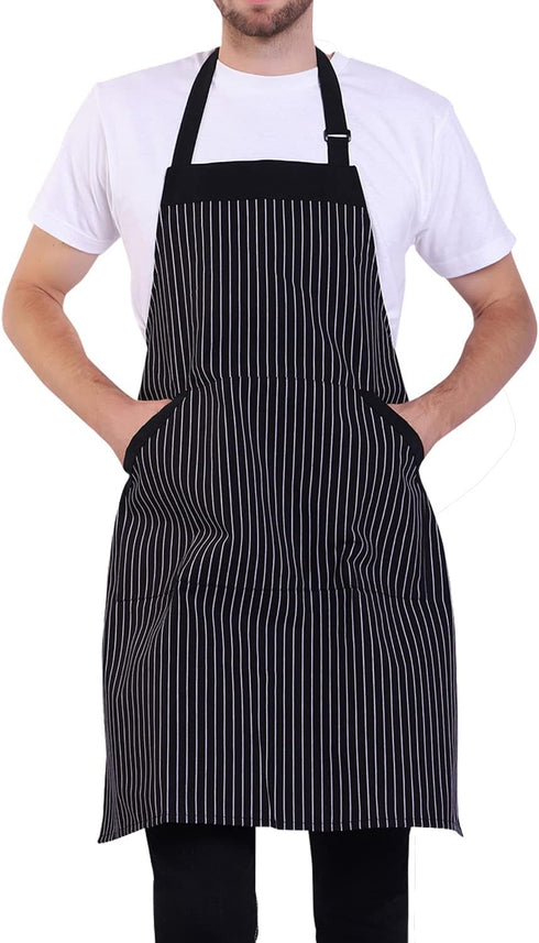 BIGHAS Adjustable Bib Apron - Long Ties for Women and Men, 18 Colors Chef Kitchen Cooking