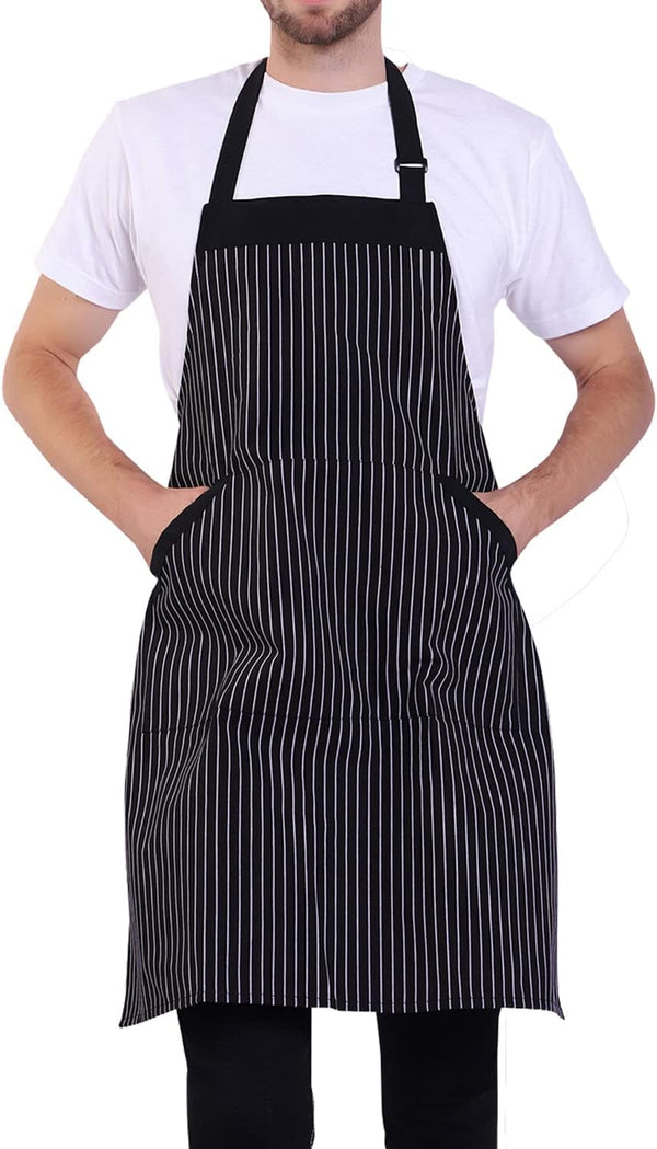 BIGHAS Adjustable Bib Apron - Long Ties for Women and Men, 18 Colors Chef Kitchen Cooking