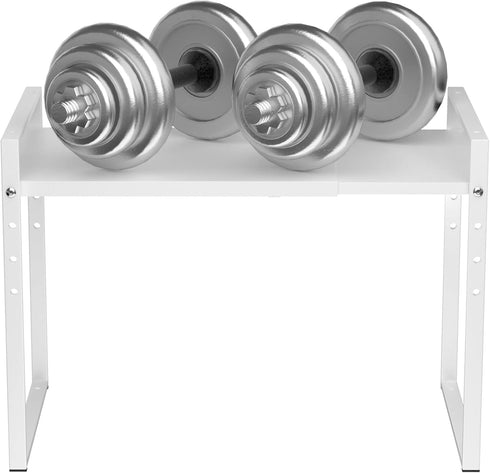Redrubbit 2 Tier Extendable Microwave Oven Rack, Heavy Duty Steel Metal Shelf, Adjustable Height Home Office Pantry