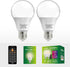 Bulbs 4500K, A21/A70 E26/E27 9W Dimmable Bulbs 2 Pack Smart LED Grow Light with Remote Controller, Sun Mode, Built