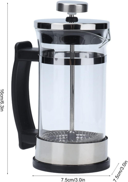 French Press Coffee Maker, 11.8oz Borosilicate Glass Carafe with Triple Filters for Espresso and Tea