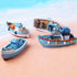 4 MAOMIA Big Mediterranean Style Pcs Miniature Boats Figurine Fairy Garden Vintage Pirate Ship, Micro Landscape Fishing