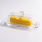 Glass Butter Dish with Cover, Clear Crystal Butter Holder Tray with Lid