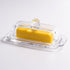 Glass Butter Dish with Cover, Clear Crystal Butter Holder Tray with Lid