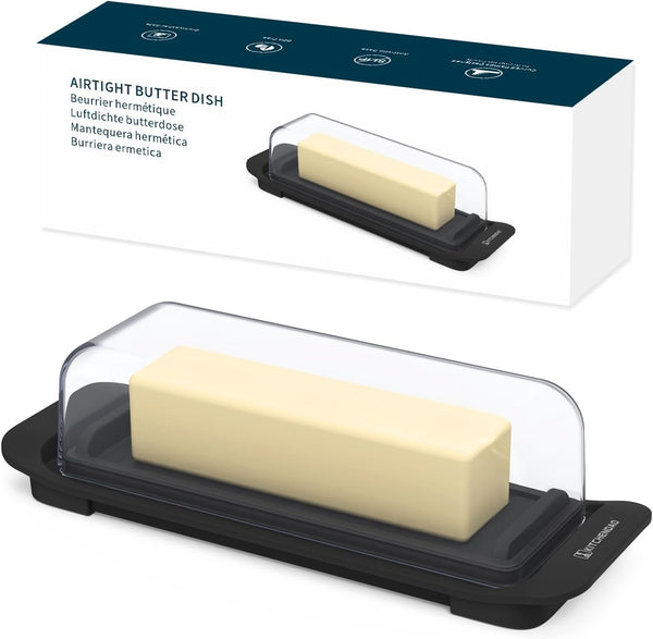 KITCHENDAO Airtight Butter Dish with Lid for Countertop and Refrigerator Door Shelf,