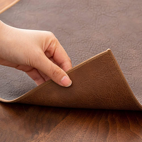 1220 Inch Waterproof PU Leather Table Runner, Vintage Coffee/Tea Mats, Heat Resistant & Wipe Clean, Bedside Nightstand