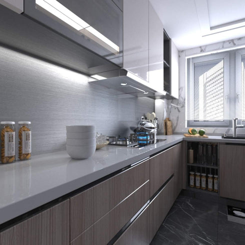 Silver Contact Paper, Thicken Stainless Steel Metallic Waterproof Peel and Stick Wallpaper for Kitchen Cabinets and
