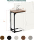 C-Shaped Side Table for Couch - Small Coffee Stand Sofa Tray Desk with Metal Frame and Waterproof Scratch Resistant
