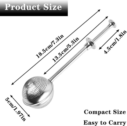 Powdered Sugar Shaker Duster, Flour Sifter for Baking, Baker's Dusting Wand Dispenser with Spring-Operated Handle One-Handed Operation, Stainless Steel Spices Sugar Strainer Steeper Tea Balls by MaoMaoCha