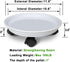 Rolling Plant Caddy with Wheels - White Flower Pot Dolly