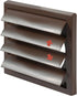Plastic 6" Brown Dryer Vent Cover with Flange, Exhaust Ventilation Grille with Shutters, Louvered Air Vent for Various