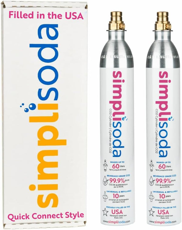 Simpli Soda 60L CO2 Canister Cylinders - Compatible w/Sodastream Quick Connect Only
