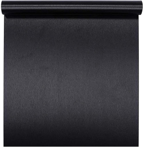 Self Adhesive Brushed Black Stainless Steel Contact Paper for Refrigerator Door Dishwasher Stove Oven Fridge Appliances Removable 15.7x117 Inches by HDSticker