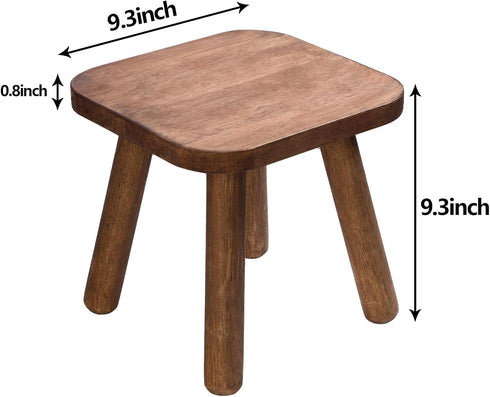 Jurath 9.3inch) Wooden Step Stool for Adults Step Stool for Toddlers Plant Stool Small Wooden Stool with Four
