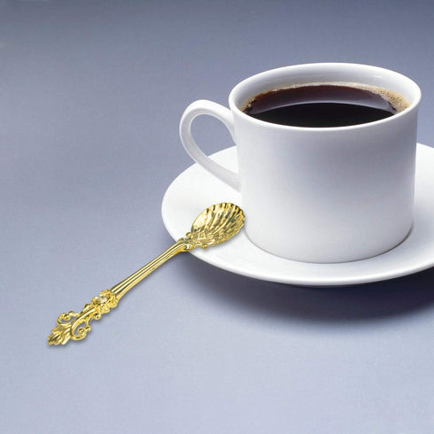 Yarlung Mini Coffee Spoons 16 Pack, 4.5 Inch Gold Vintage Spoon for Espresso, Tea, Dessert, Condiments