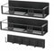 Magnetic Spice Rack for Refrigerator, Magnetic Shelf Organizer for Fridge Side, Small Kitchen Storage Rack with Hooks